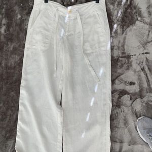 White linen pants